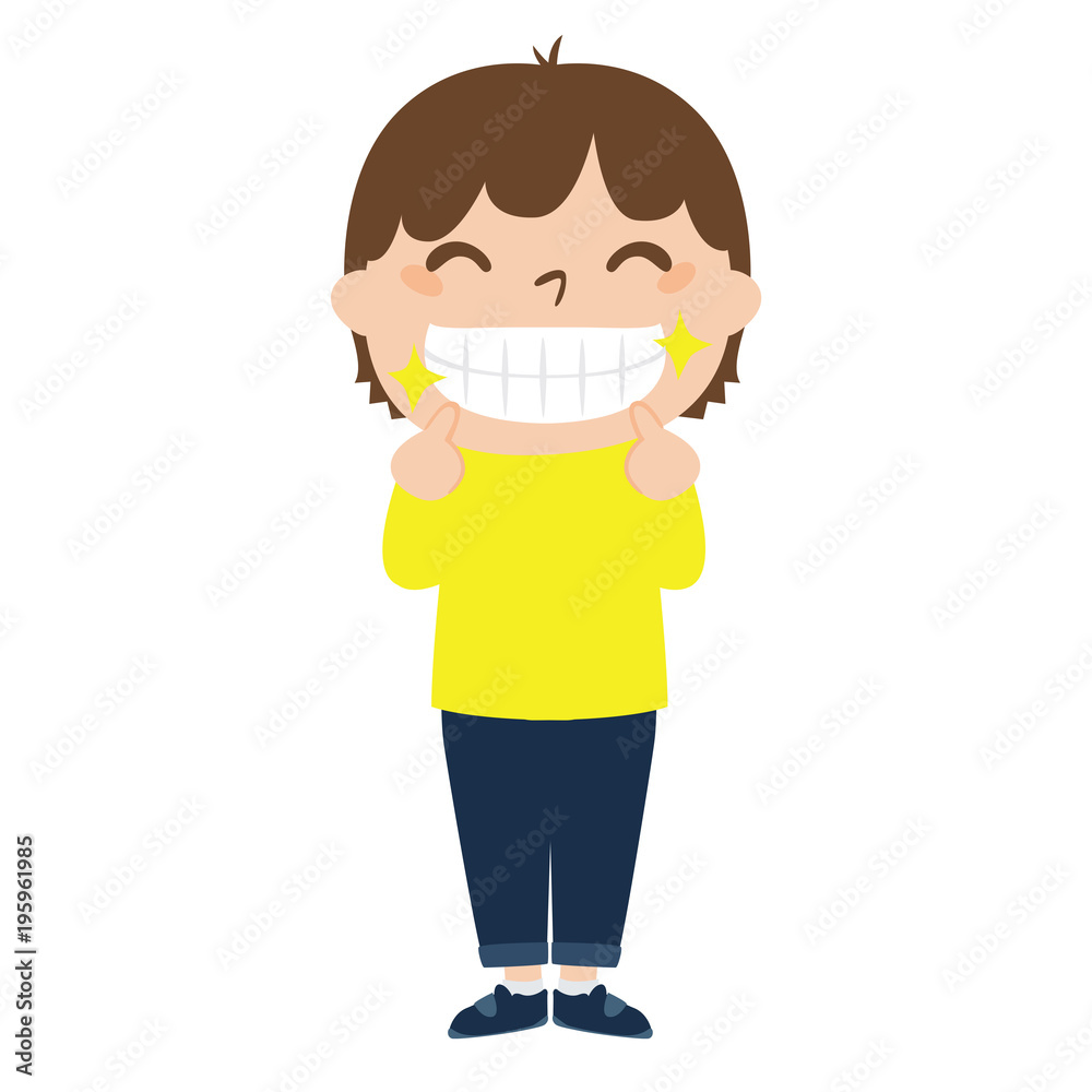 虫歯の無い歯がキレイな男の子のイラスト Stock Vector Adobe Stock
