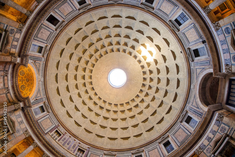 The Dome of the Pantheon in Rome, Italy