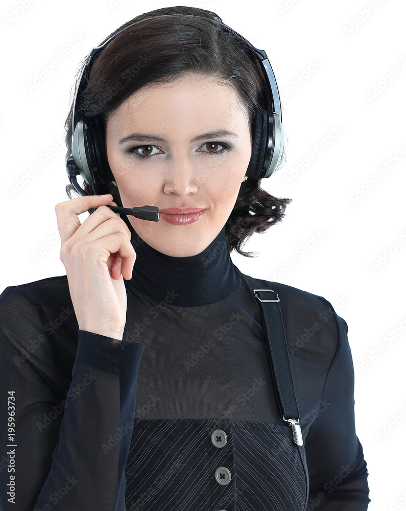 closeup.portrait of an employee call center