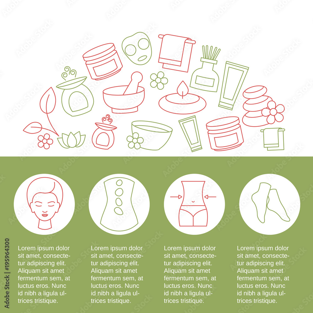 Background with spa icons. Background with spa icons.