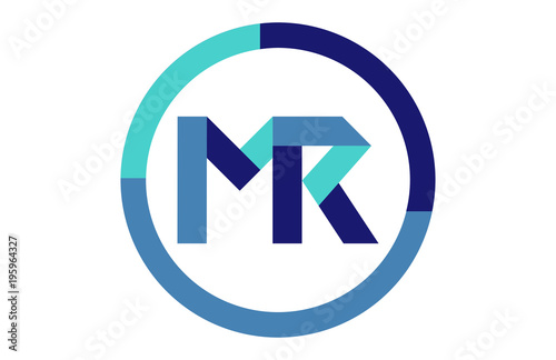 MR Global Blue Ribbon letter Logo