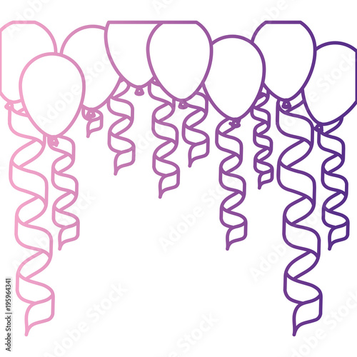 party garlands with balloons air celebration icon vector illustration design