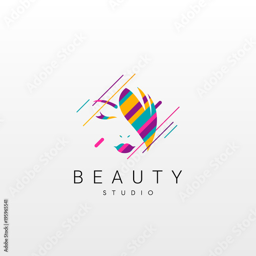 Beauty logo. Abstract Beauty logo design, made of various geometric shapes in color. 
