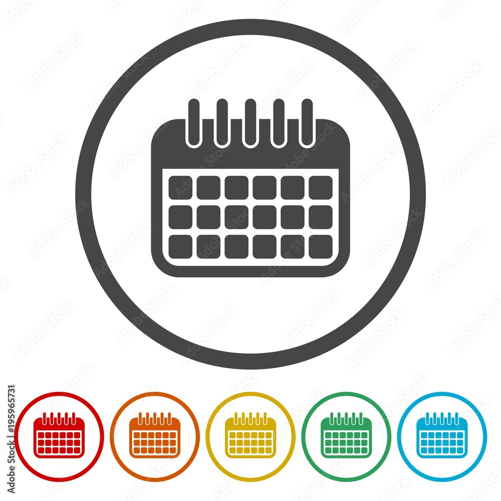 Calendar icon, 6 Colors Included
