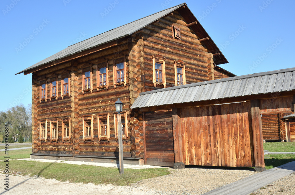 Wooden architecture. Old Russian village. Wooden houses. Retro. Russia. Siberia Wooden architecture. Old Russian village. Wooden houses. Retro. Russia. Siberia