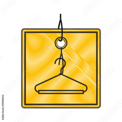 commercial hangtag with wire clothes hook vector illustration design