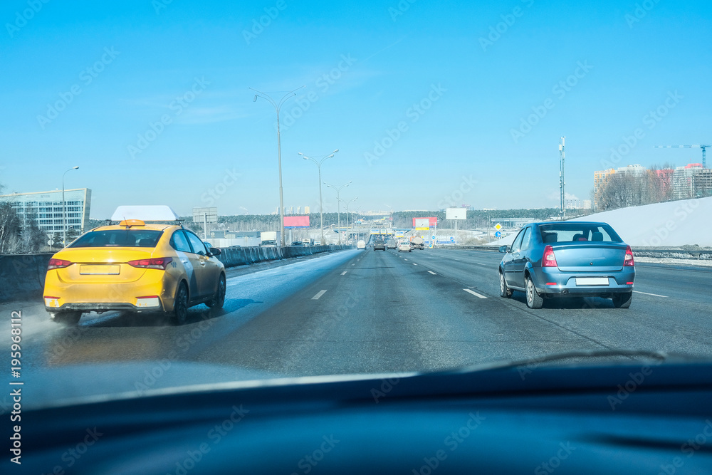 Obraz premium Moscow, Russia - March, 10, 2018: subway in Moscow, Russia. Veiw from a car cab