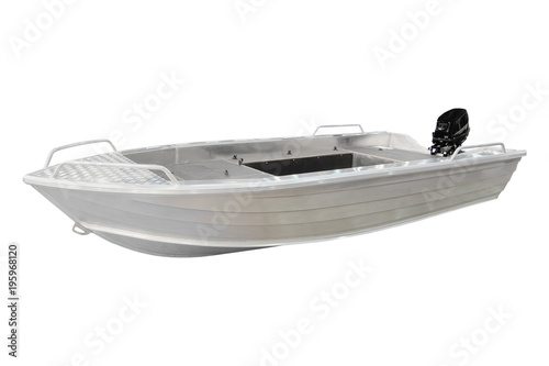 Motorboat isolated under the white background