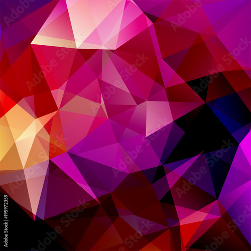 Background made of red, purple triangles. Square composition with geometric shapes. Eps 10