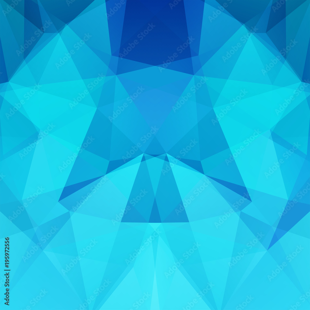 Obraz premium Abstract blue mosaic background. Triangle geometric background. Design elements. Vector illustration