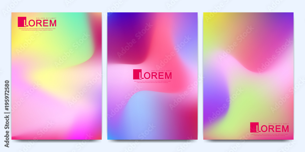 Modern vector template for brochure Leaflet flyer advert cover catalog magazine or annual report.. Abstract fluid 3d shapes vector trendy liquid colors backgrounds. Colored fluid graphic composition.