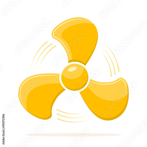 Fan icon in flat design. Vector illustration.