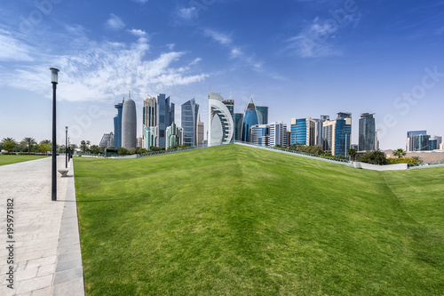 West Bay on the Corniche in Doha Qatar