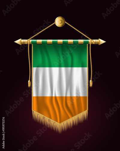 Flag of Ireland. Festive Vertical Banner. Wall Hangings