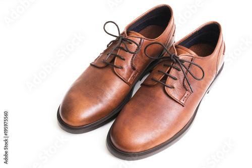 Obraz na plátne leather shoes isolated in white background