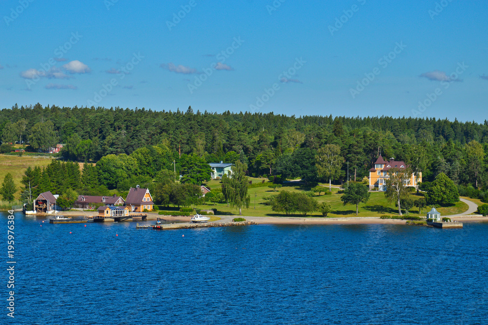 Swedish settlements on islets of Stockholm Archipelago in Baltic Sea, Sweden Swedish settlements on islets of Stockholm Archipelago in Baltic Sea, Sweden