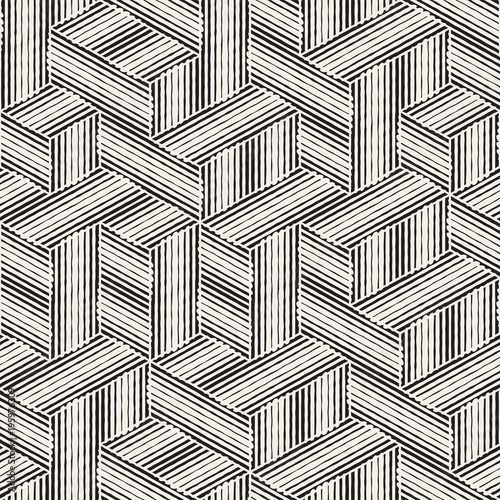 Seamless abstract hand drawn pattern. Vector freehand lines background texture. Ink brush strokes geometric design.