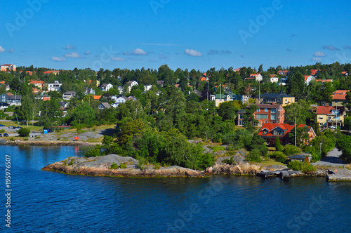 Swedish settlements on islets of Stockholm Archipelago in Baltic Sea  Sweden