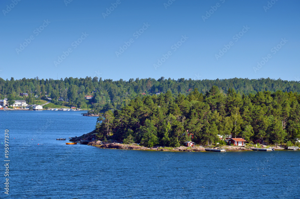 Swedish settlements on islets of Stockholm Archipelago in Baltic Sea, Sweden Swedish settlements on islets of Stockholm Archipelago in Baltic Sea, Sweden