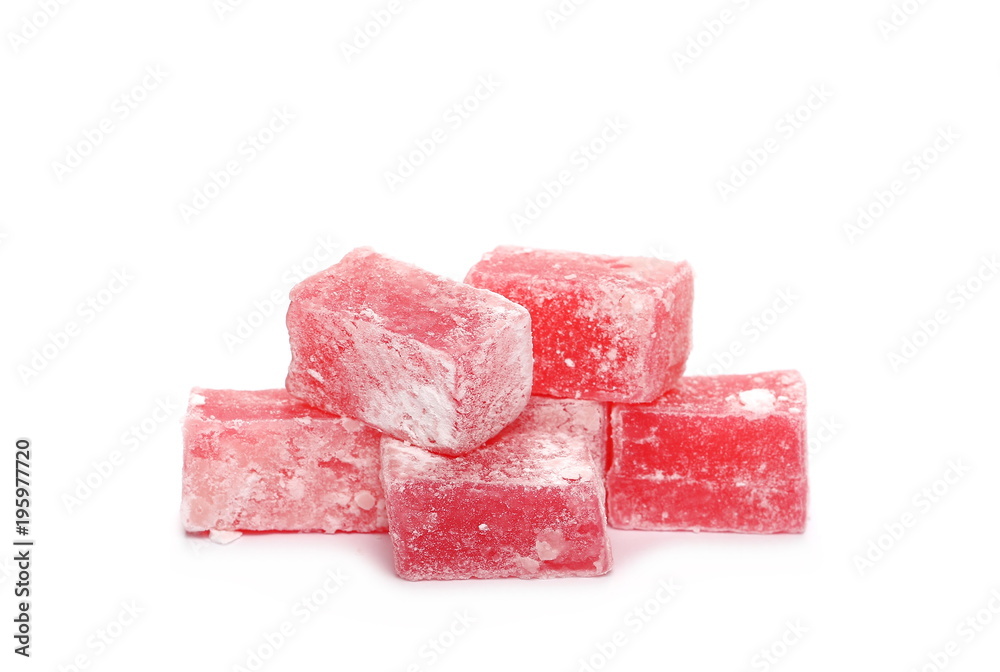 Turkish delight isolated on white background Turkish delight isolated on white background