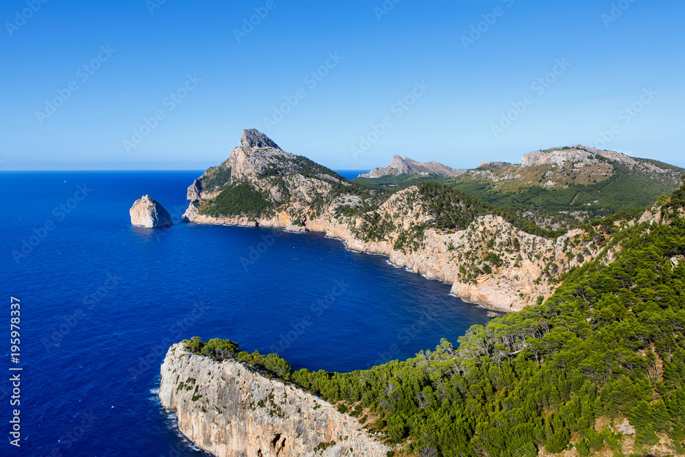Panorama view of Cap de Formentor - wild coast of Mallorca, Spain