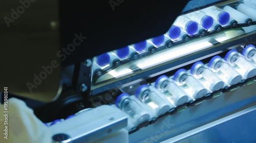 Visual control of medicine bottles on factory