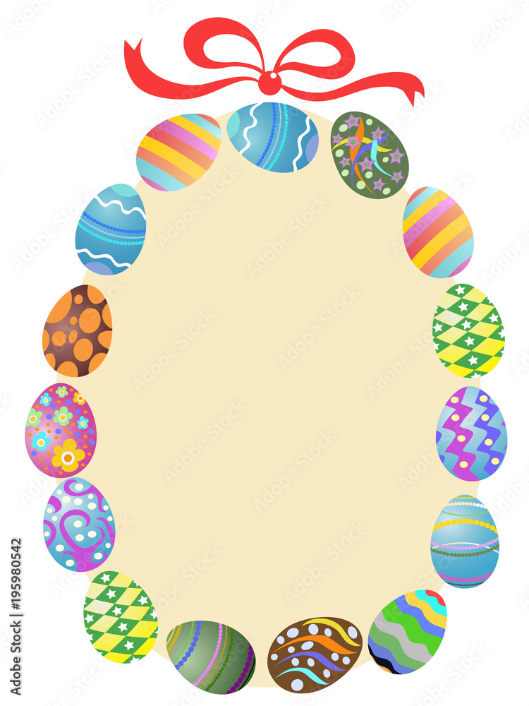 easter eggs round frame