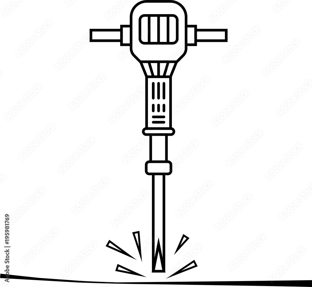 Jackhammer Icon, Tool Icon Jackhammer Icon, Tool Icon