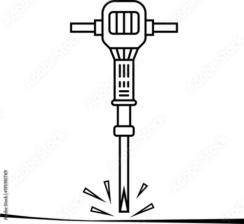 Jackhammer Icon, Tool Icon