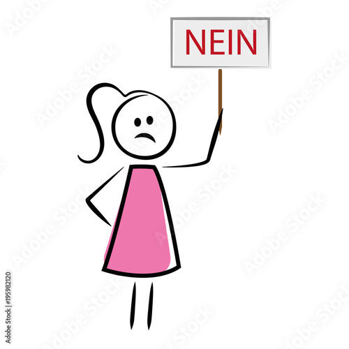 Frau mit Schild - NEIN