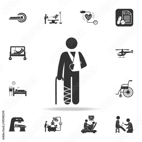 gypsum on the arm and leg illustration icon. Detailed set of medicine element Illustration. Premium quality graphic design. One of the collection icons for websites, web design