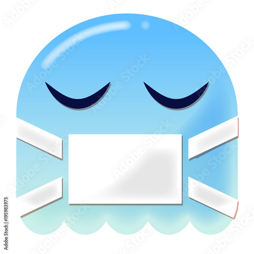 Emoji krank - 3D - blauer Geist