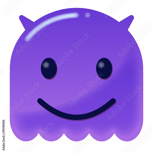 violetter Teufel Emoticon - 3D - Geist