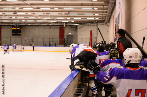 Canvas Print Kids ice hockey.