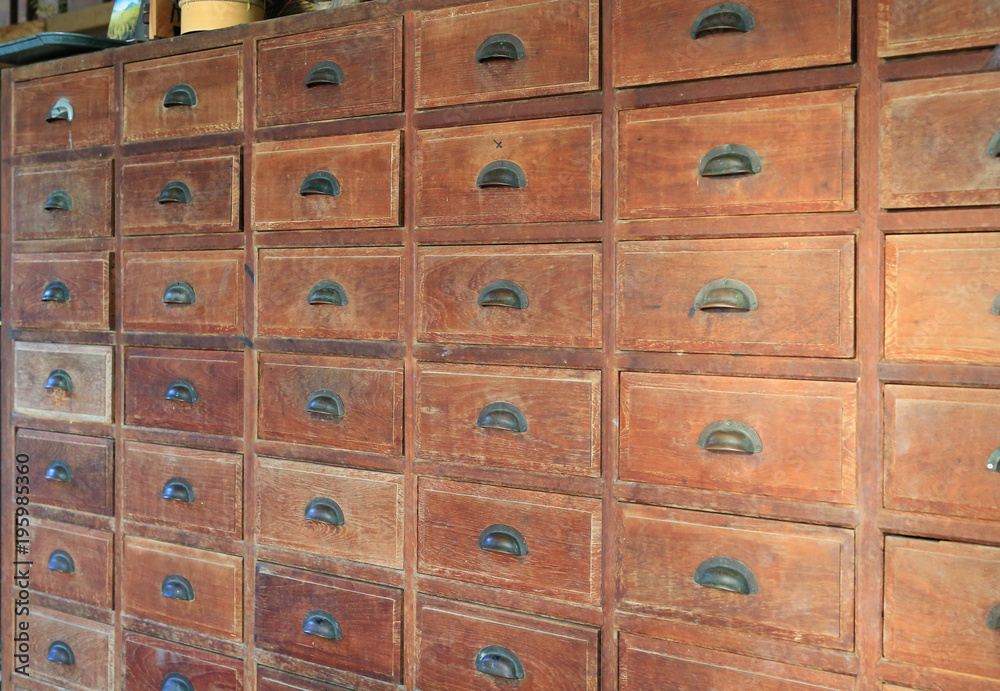 Perspective of an old wooden drawer. Perspective of an old wooden drawer.