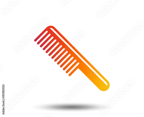 Comb hair sign icon. Barber symbol. Blurred gradient design element. Vivid graphic flat icon. Vector