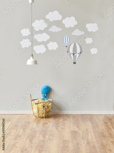 grey wall and baby room background style