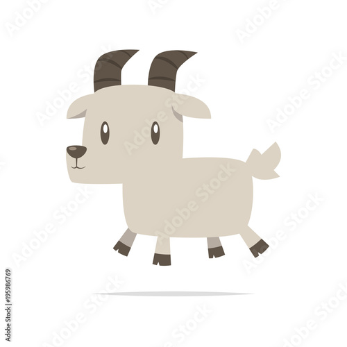 Cute goat cartoon vector
