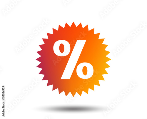 Discount percent sign icon. Star symbol. Blurred gradient design element. Vivid graphic flat icon. Vector