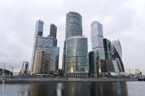 Moscow City - futuristic skyscrapers Moscow International Business Center.