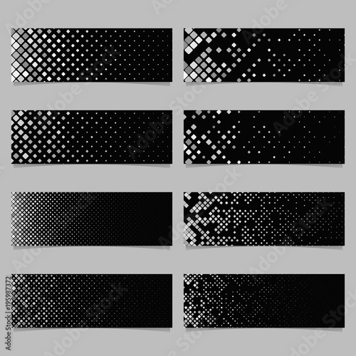 Geometrical rounded square mosaic pattern banner template background set