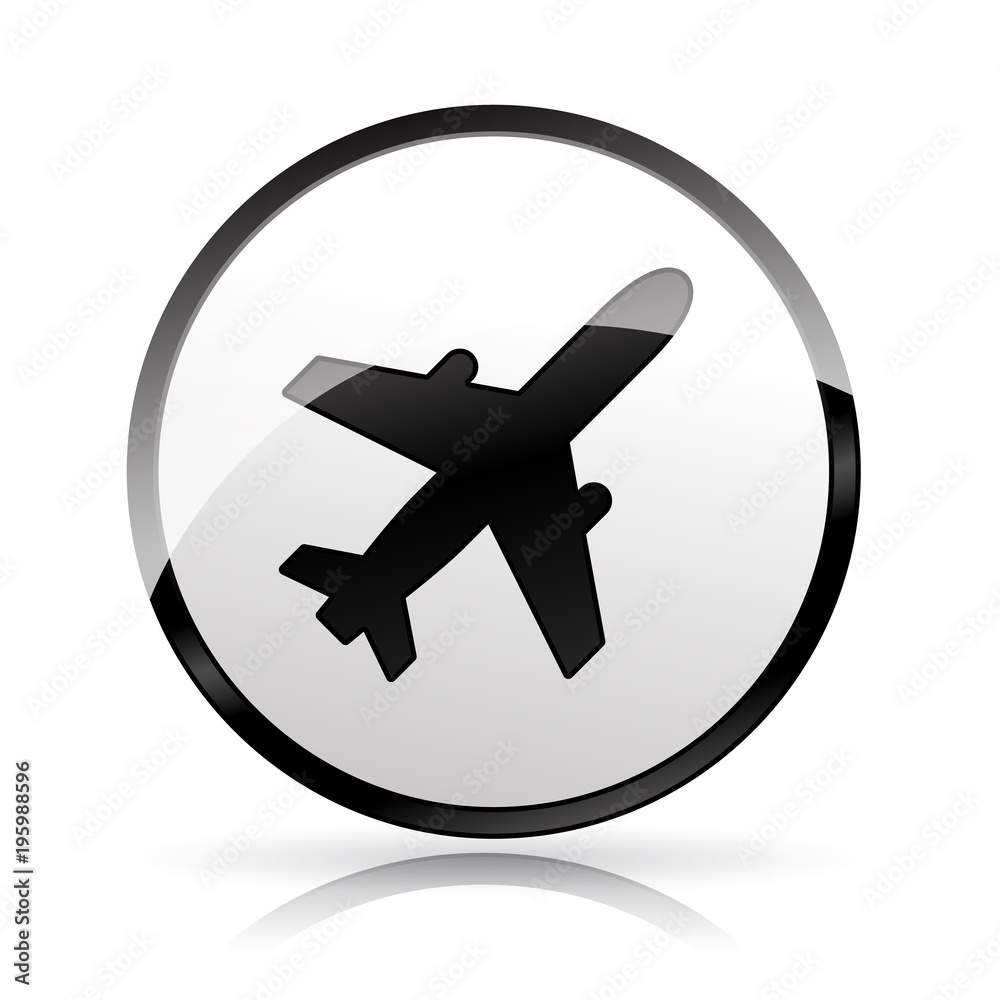 Fototapeta premium plane icon on white background