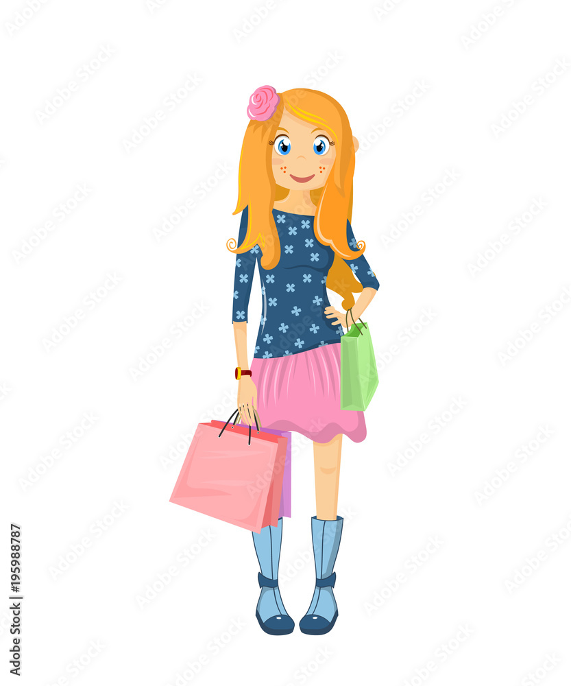 Girl in beautiful clothes, with bag on shoulder, in hands. Girl in beautiful clothes, with bag on shoulder, in hands.