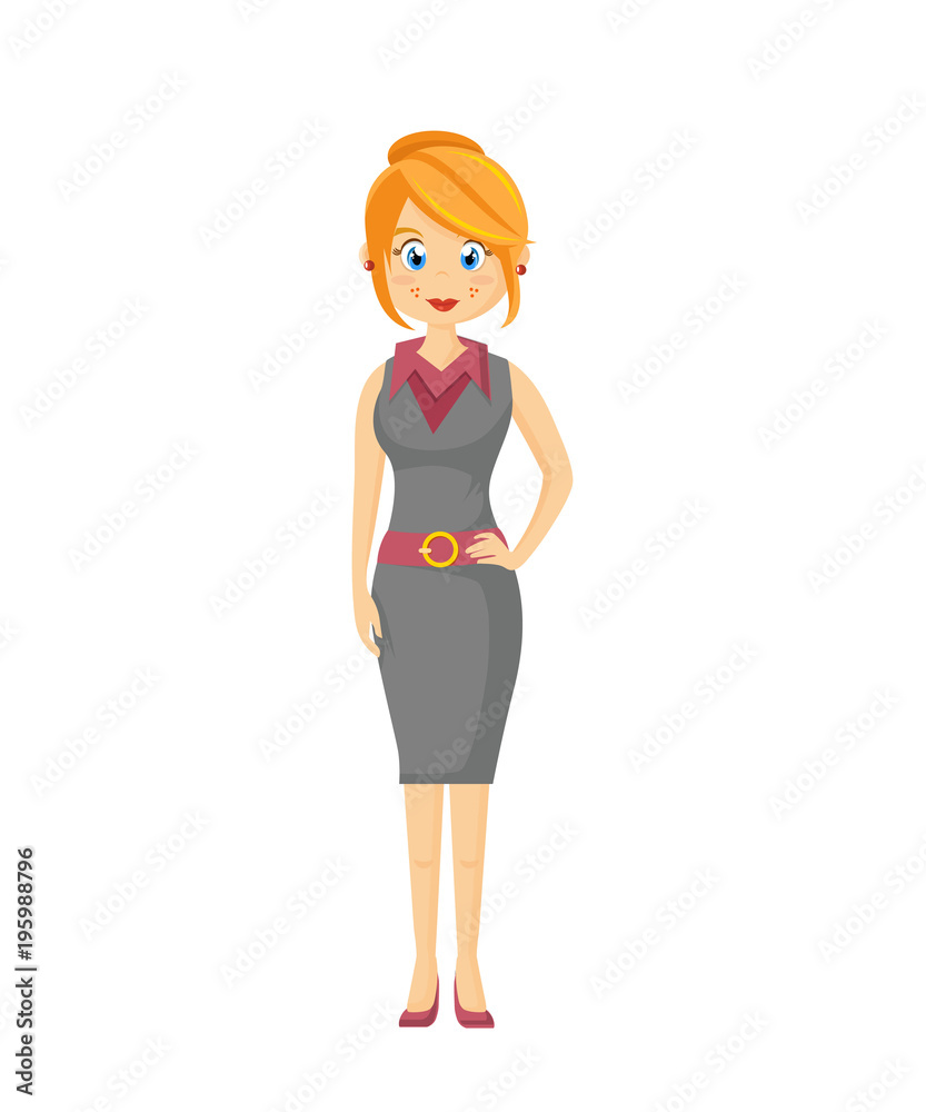Businesswoman, in a beautiful, strict, business dress, and beautiful hairdo. Businesswoman, in a beautiful, strict, business dress, and beautiful hairdo.