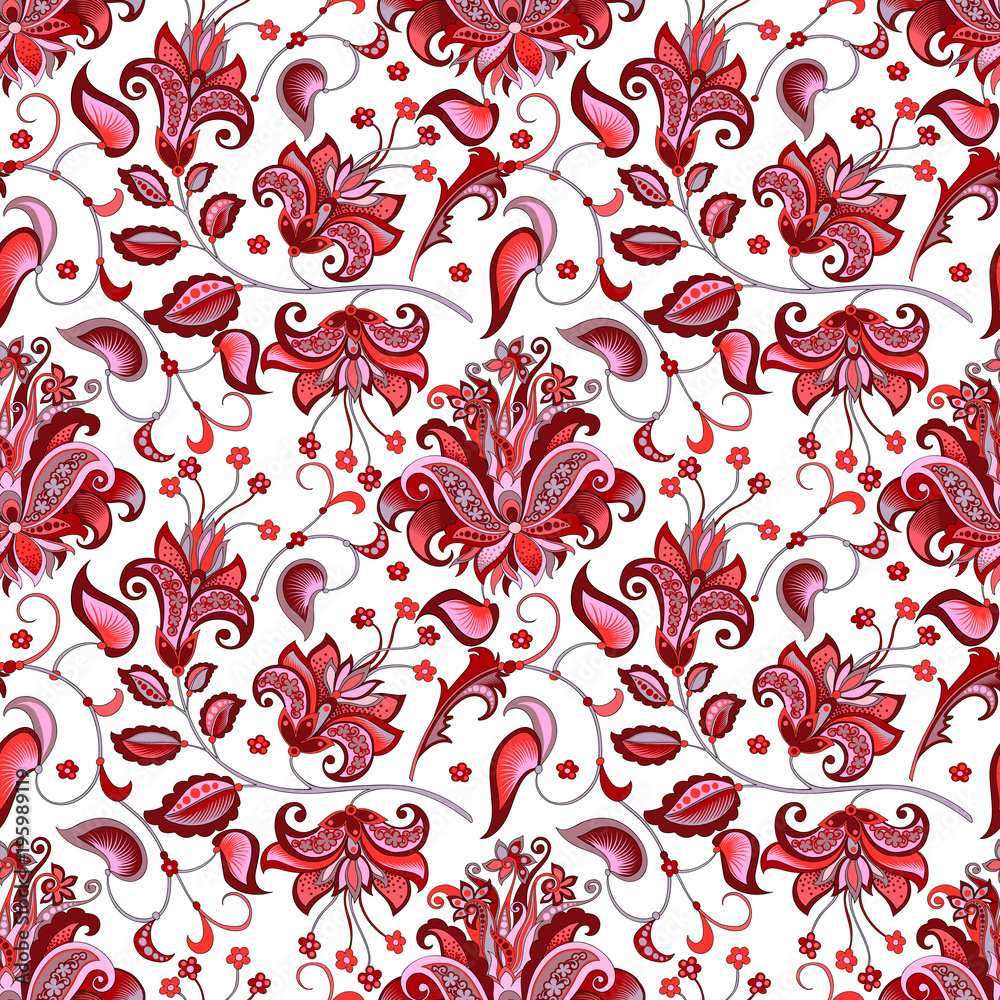 seamless pattern with gray and red flowers seamless pattern with gray and red flowers