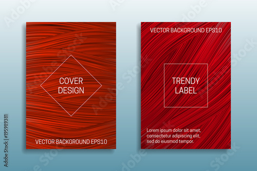 Cover templates of saturated color. Trendy shades of red brochure backgrounds.