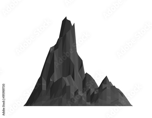 Mountain rock. Isolated on ...