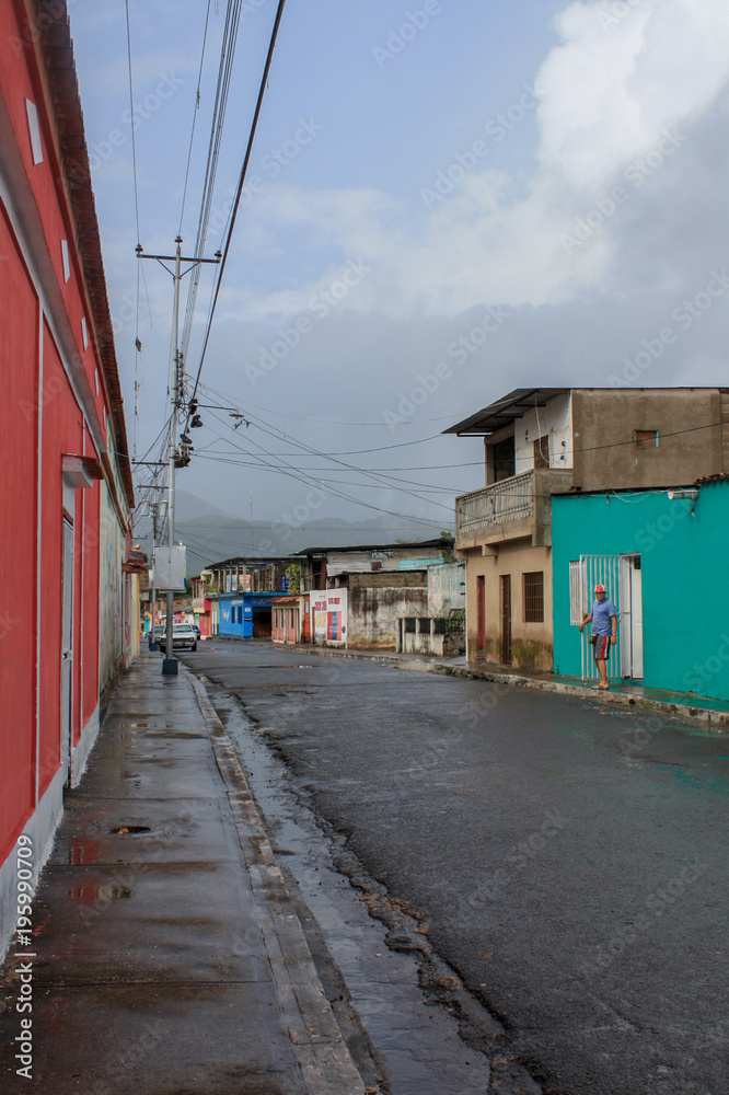 Traditional street in Cumanacoa town