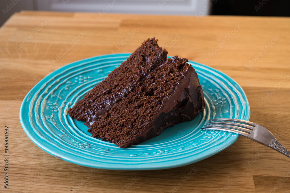 Chocolate cake on a plate
