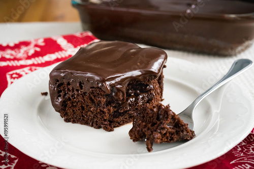 Chocolate cake on a plate